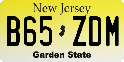 NJ license plate B65ZDM