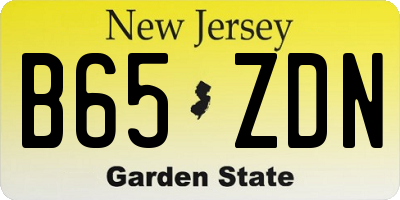 NJ license plate B65ZDN