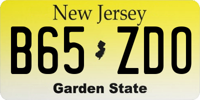 NJ license plate B65ZDO