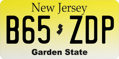NJ license plate B65ZDP