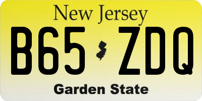 NJ license plate B65ZDQ
