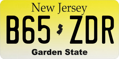 NJ license plate B65ZDR