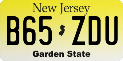 NJ license plate B65ZDU