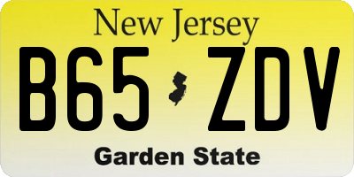NJ license plate B65ZDV
