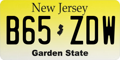 NJ license plate B65ZDW