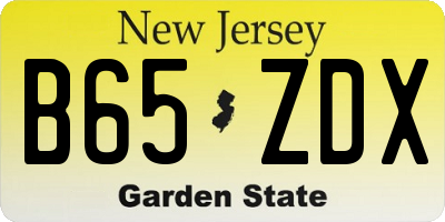 NJ license plate B65ZDX
