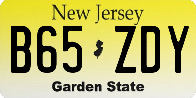 NJ license plate B65ZDY