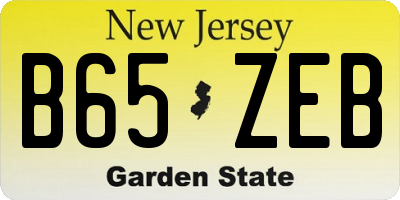 NJ license plate B65ZEB