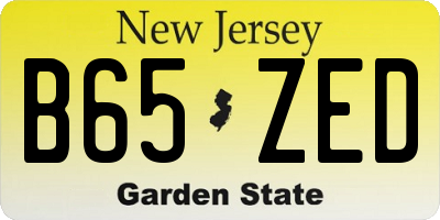 NJ license plate B65ZED