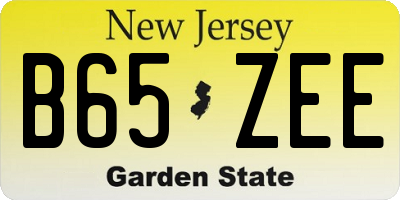NJ license plate B65ZEE