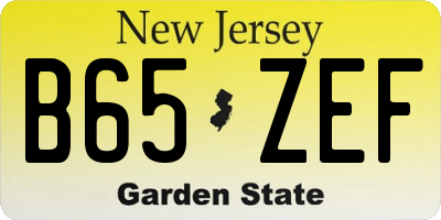 NJ license plate B65ZEF