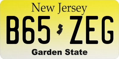 NJ license plate B65ZEG