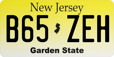 NJ license plate B65ZEH