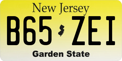 NJ license plate B65ZEI