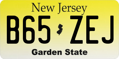 NJ license plate B65ZEJ