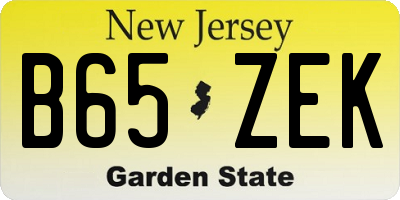 NJ license plate B65ZEK