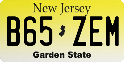 NJ license plate B65ZEM
