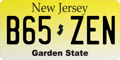 NJ license plate B65ZEN