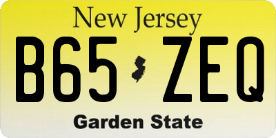NJ license plate B65ZEQ