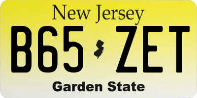 NJ license plate B65ZET