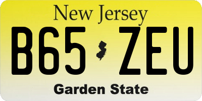 NJ license plate B65ZEU