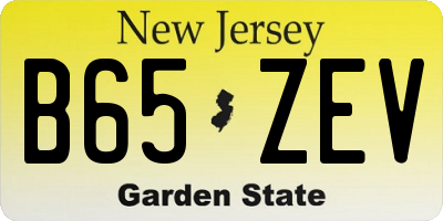 NJ license plate B65ZEV