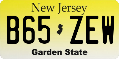 NJ license plate B65ZEW