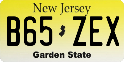 NJ license plate B65ZEX