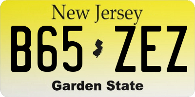 NJ license plate B65ZEZ