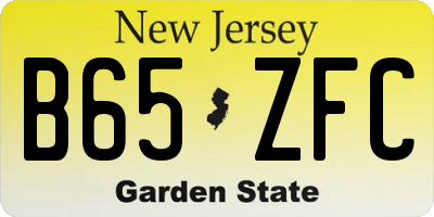 NJ license plate B65ZFC