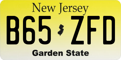 NJ license plate B65ZFD