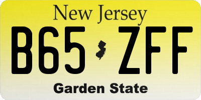 NJ license plate B65ZFF
