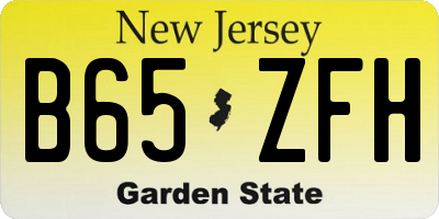 NJ license plate B65ZFH