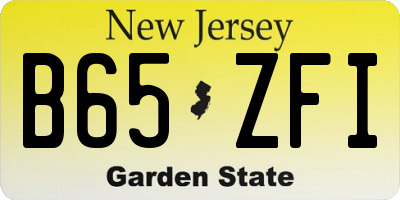 NJ license plate B65ZFI