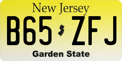 NJ license plate B65ZFJ