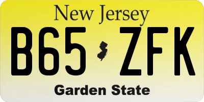 NJ license plate B65ZFK