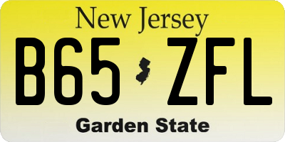 NJ license plate B65ZFL
