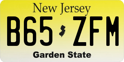 NJ license plate B65ZFM