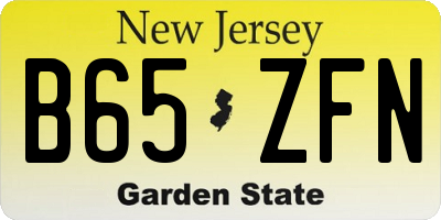 NJ license plate B65ZFN