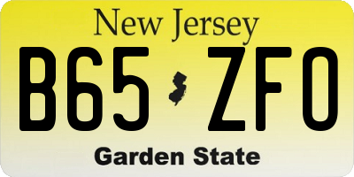 NJ license plate B65ZFO