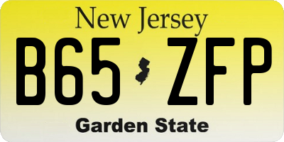 NJ license plate B65ZFP