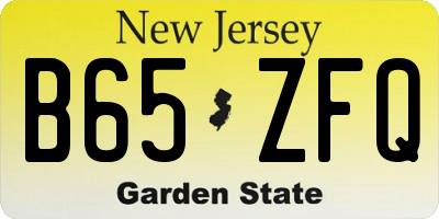 NJ license plate B65ZFQ