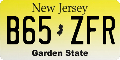 NJ license plate B65ZFR