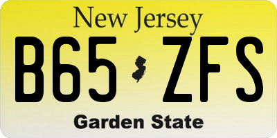 NJ license plate B65ZFS