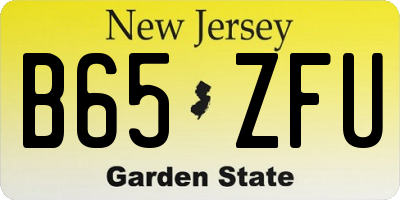 NJ license plate B65ZFU