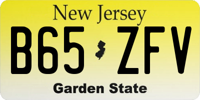NJ license plate B65ZFV