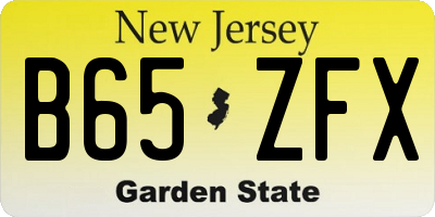 NJ license plate B65ZFX