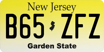 NJ license plate B65ZFZ