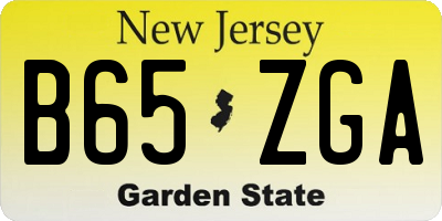 NJ license plate B65ZGA