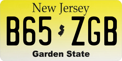 NJ license plate B65ZGB